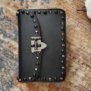 MERSI Demi Studded Vegan Leather Crossbody Bag – Black/Gunmetal